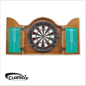 40-0255 Arched Oak Dart Board Cabinet